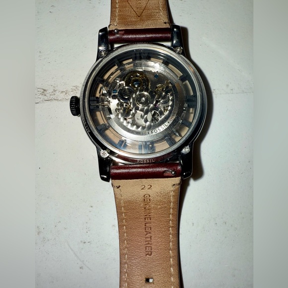 Fossil Townsman Automatic Dark Brown Leather Watch - Picture 6 of 10